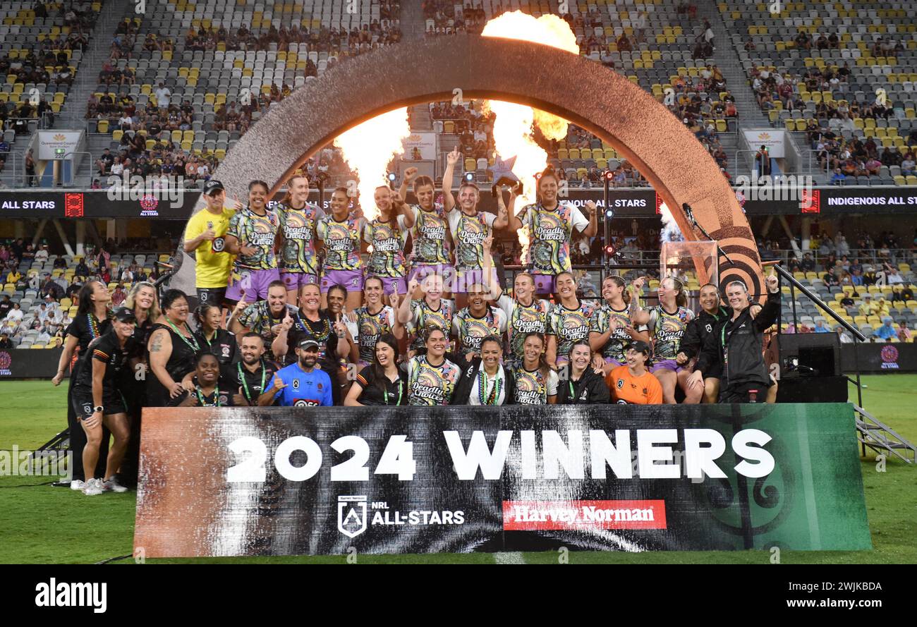 Townsville, Australia. 16th Feb, 2024. Indigenous All Stars players ...
