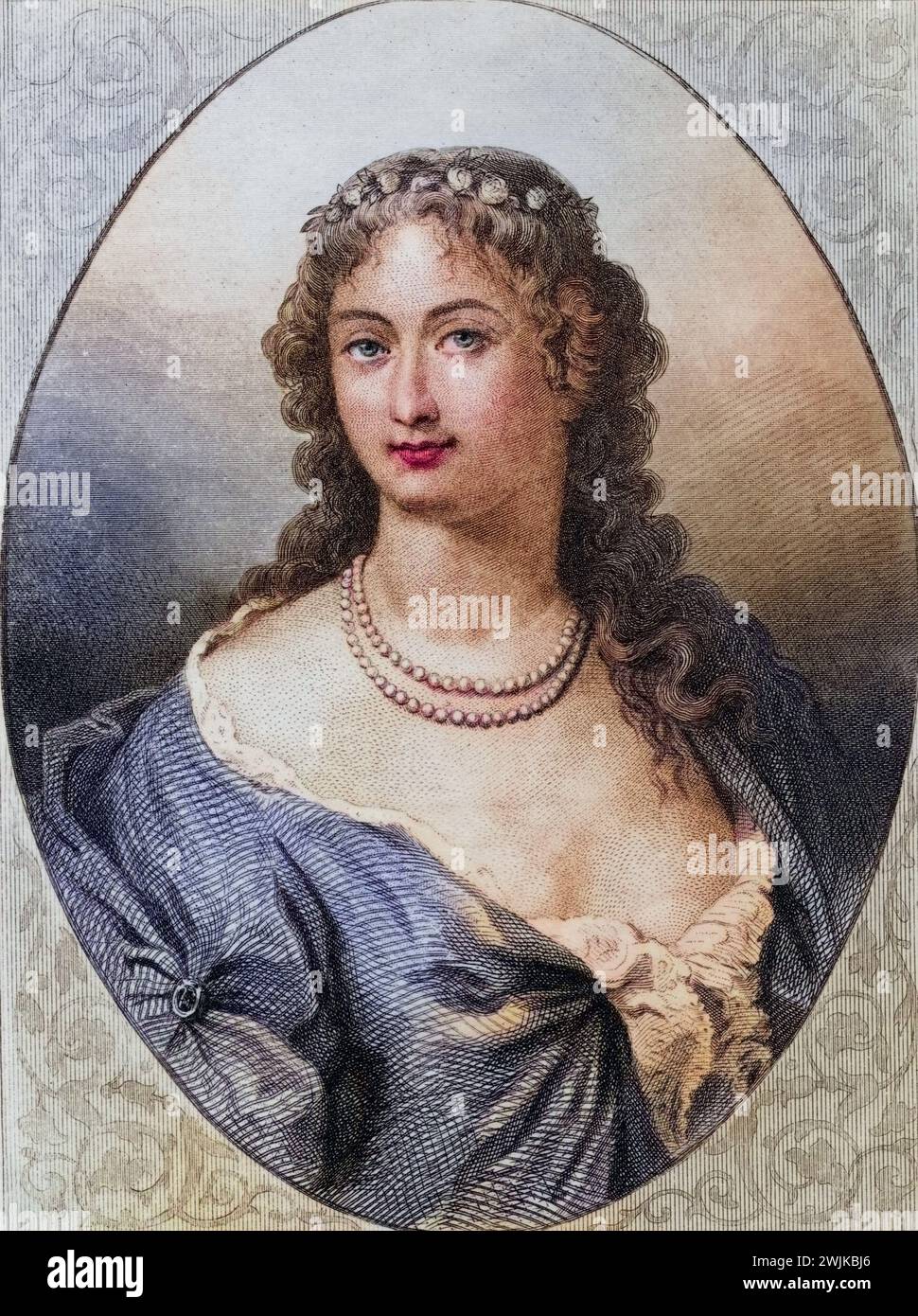 Claudine Alexandrine Guerin, Marquise de Tencin (geb. 27. April 1682 in Grenoble; gest. 4. Dezember 1749 in Paris) war eine bekannte französische Salonniere in Paris im Zeitalter der Aufklärung, Historisch, digital restaurierte Reproduktion von einer Vorlage aus dem 19. Jahrhundert, Record date not stated Stock Photo