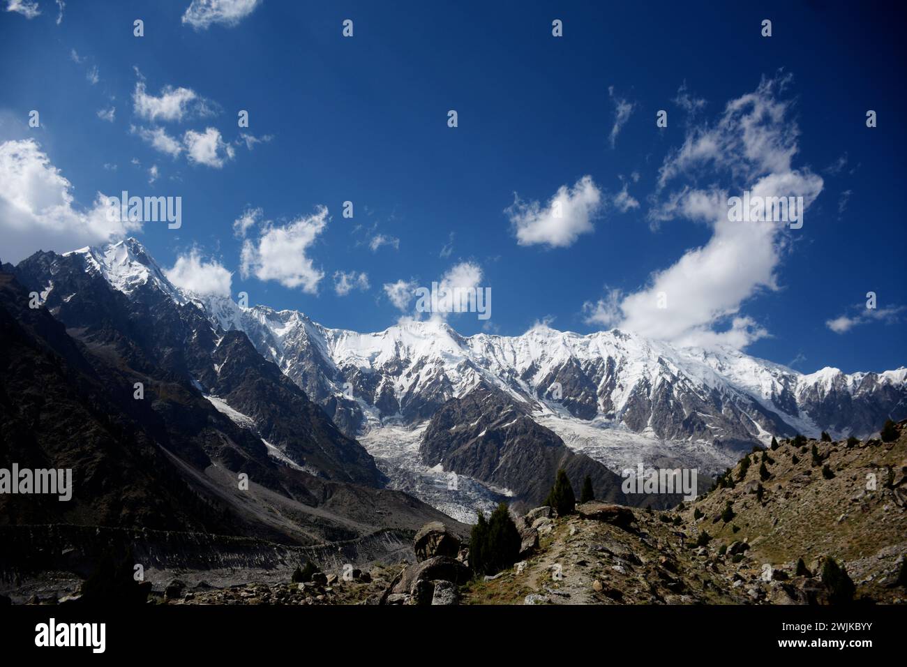 Nanga Parbat Mountain Landscape in Winters Stock Photo