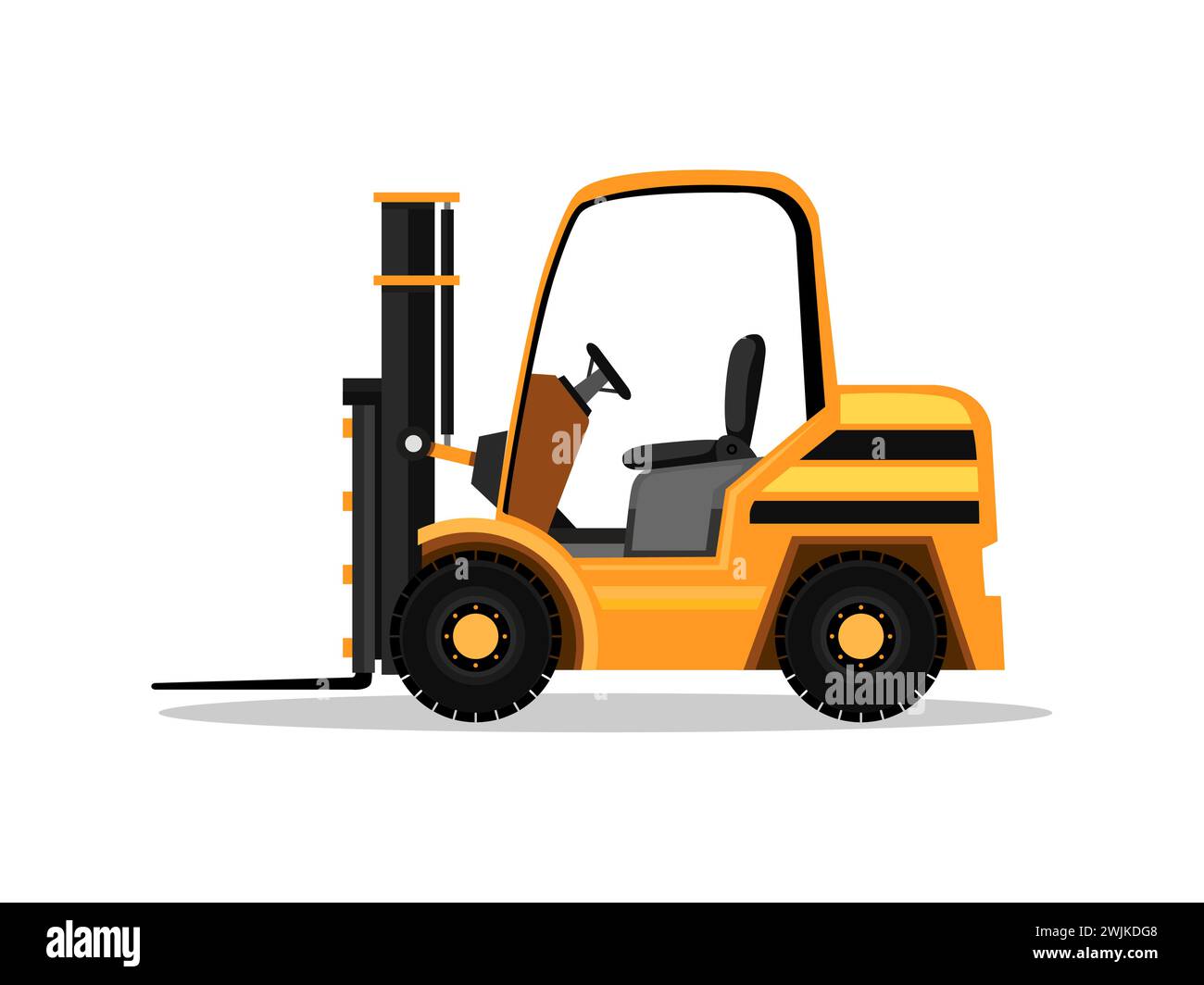 Art illustration symbol icon realistic transportation design logo vehicle of forklift Stock Vector