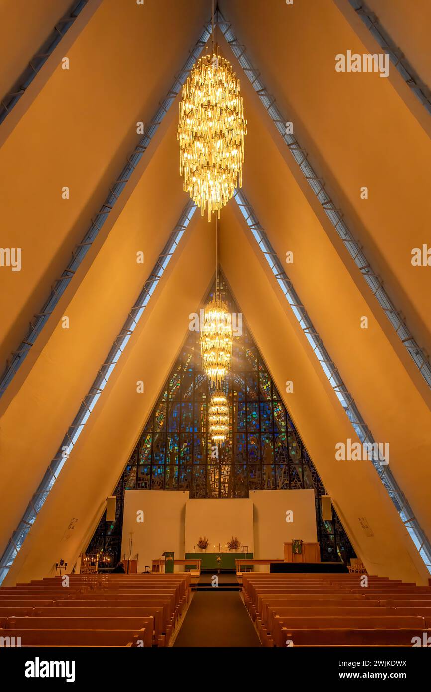 Inside the Arctic Cathedral at Tromso, Norway Stock Photo
