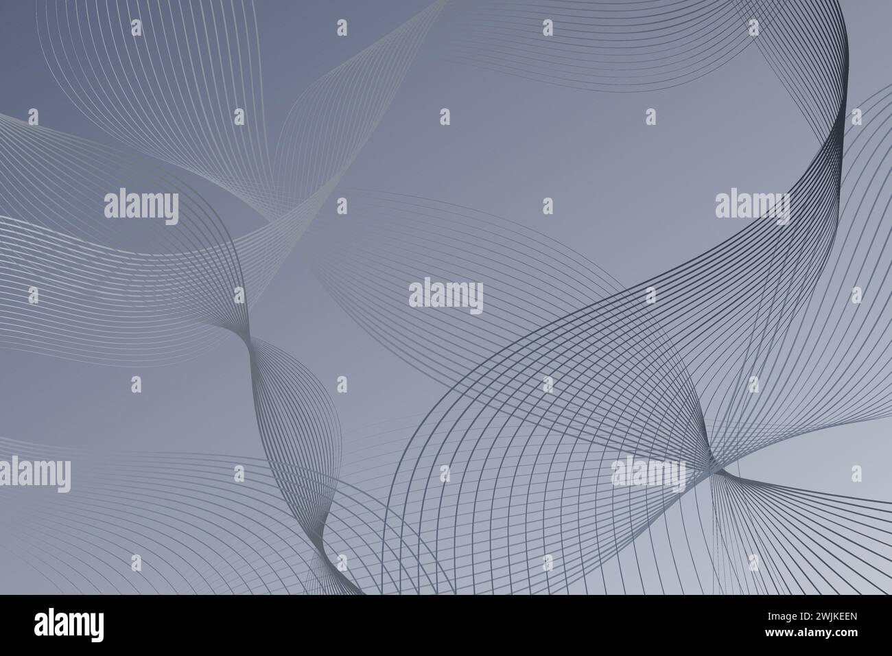 A plain blue background with intersecting lines and curved formations Stock Vector