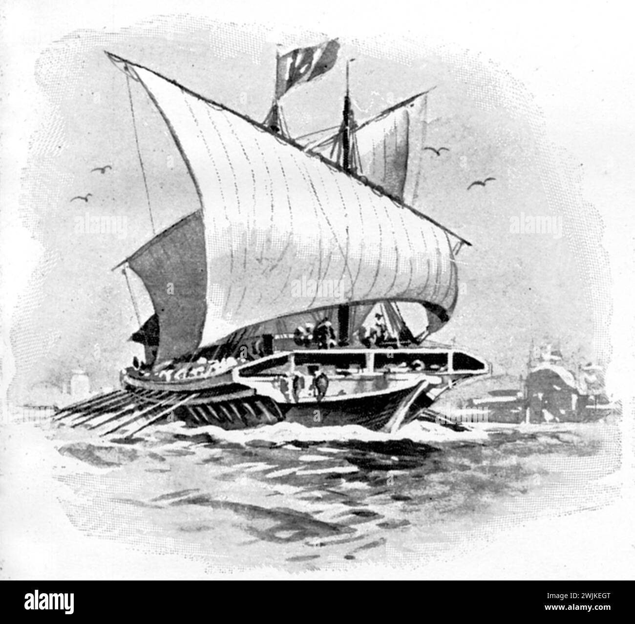 Venetian galley , Willy Stöwer (economy book, 1915), Venezianische Galeere Stock Photo