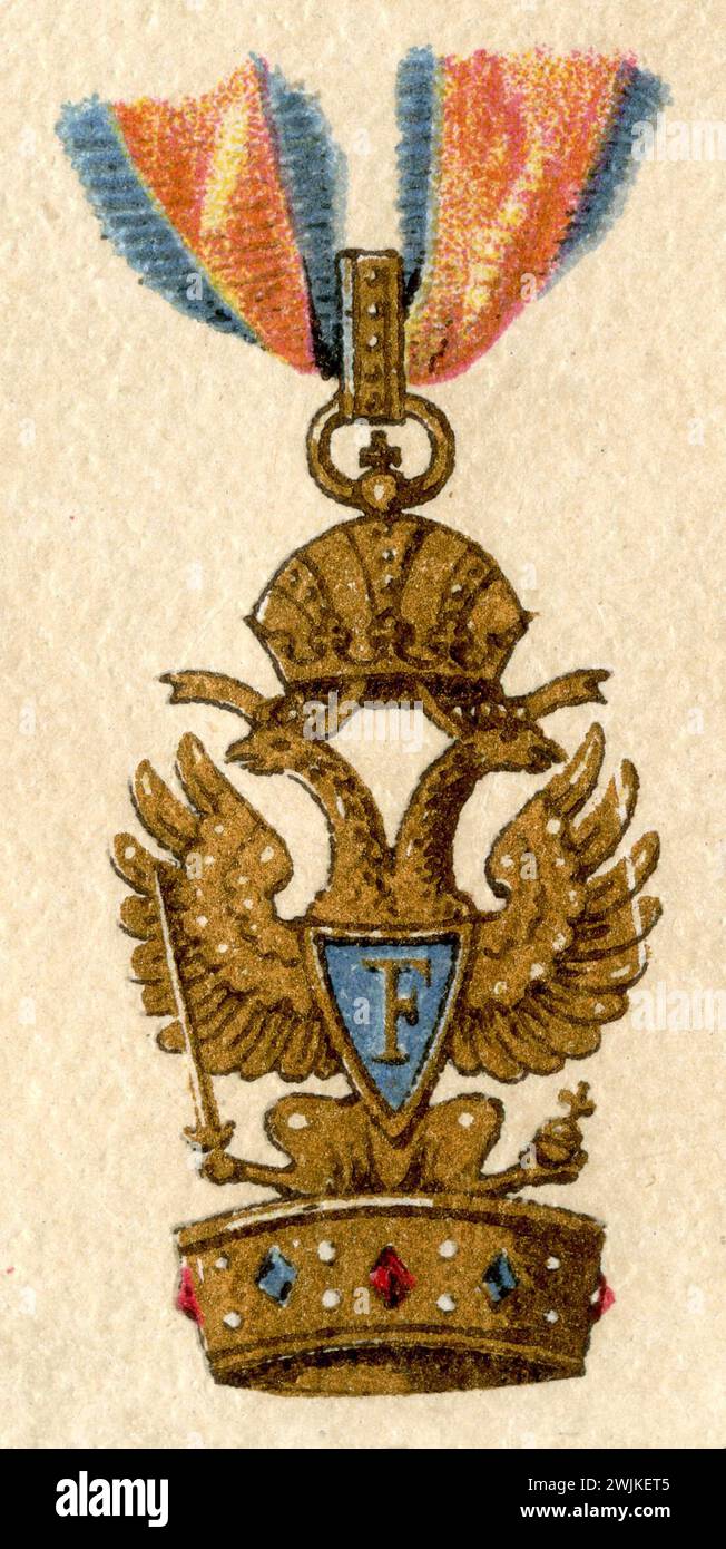 Order of the Iron Crown, Austria ,  (encyclopedia, 1888), Orden der Eisenernen Krone, Österreich Stock Photo