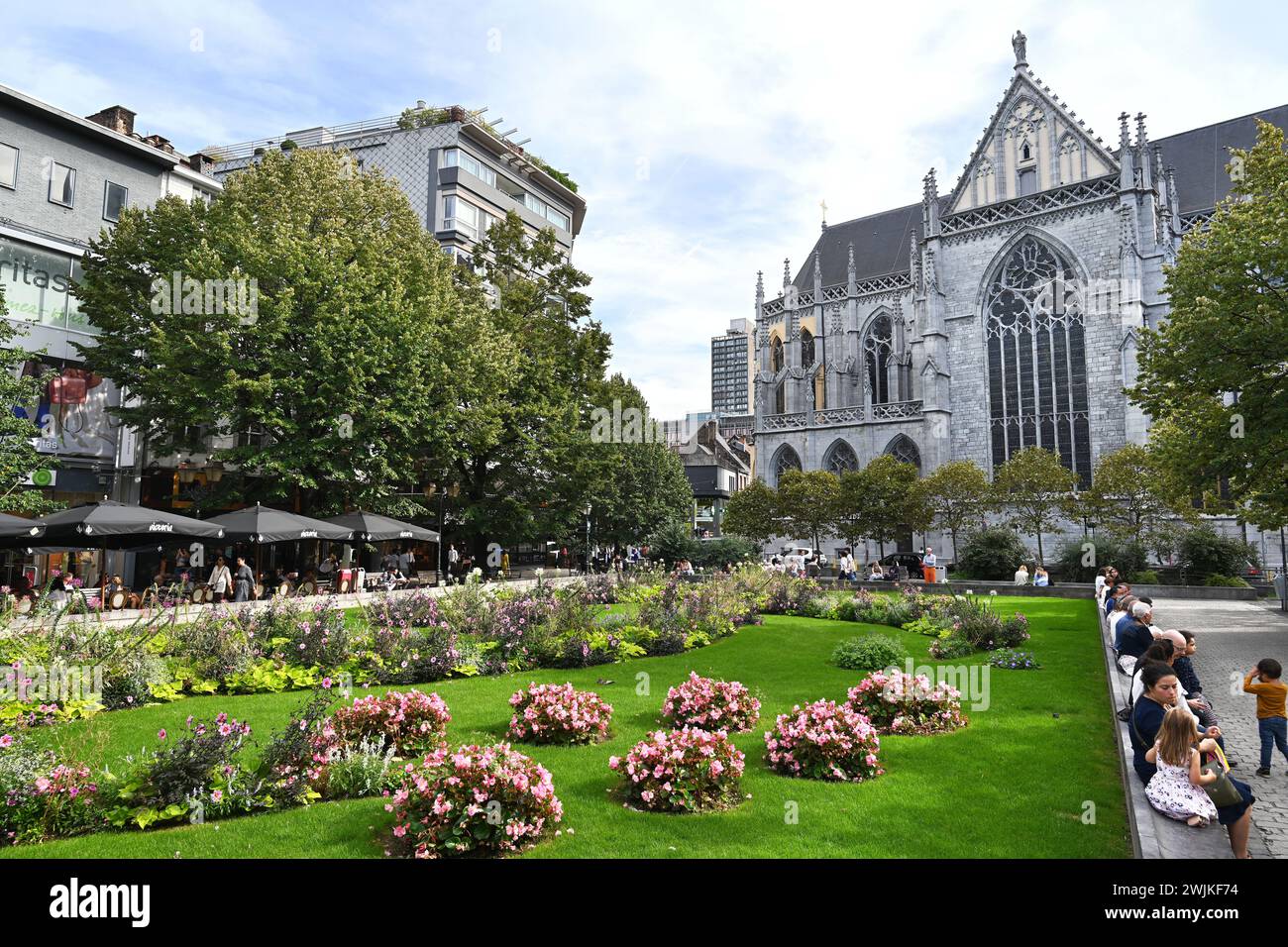 Saint-Paul's cathedral and Place de la Cathédrale Stock Photo