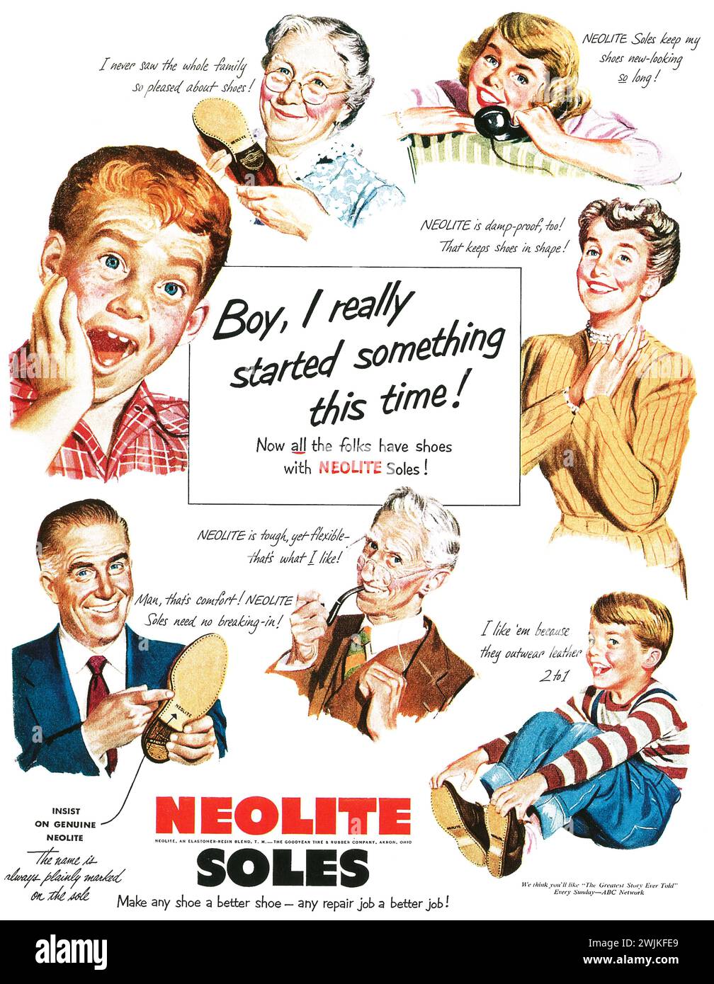 1951 Neolite soles ad Stock Photo