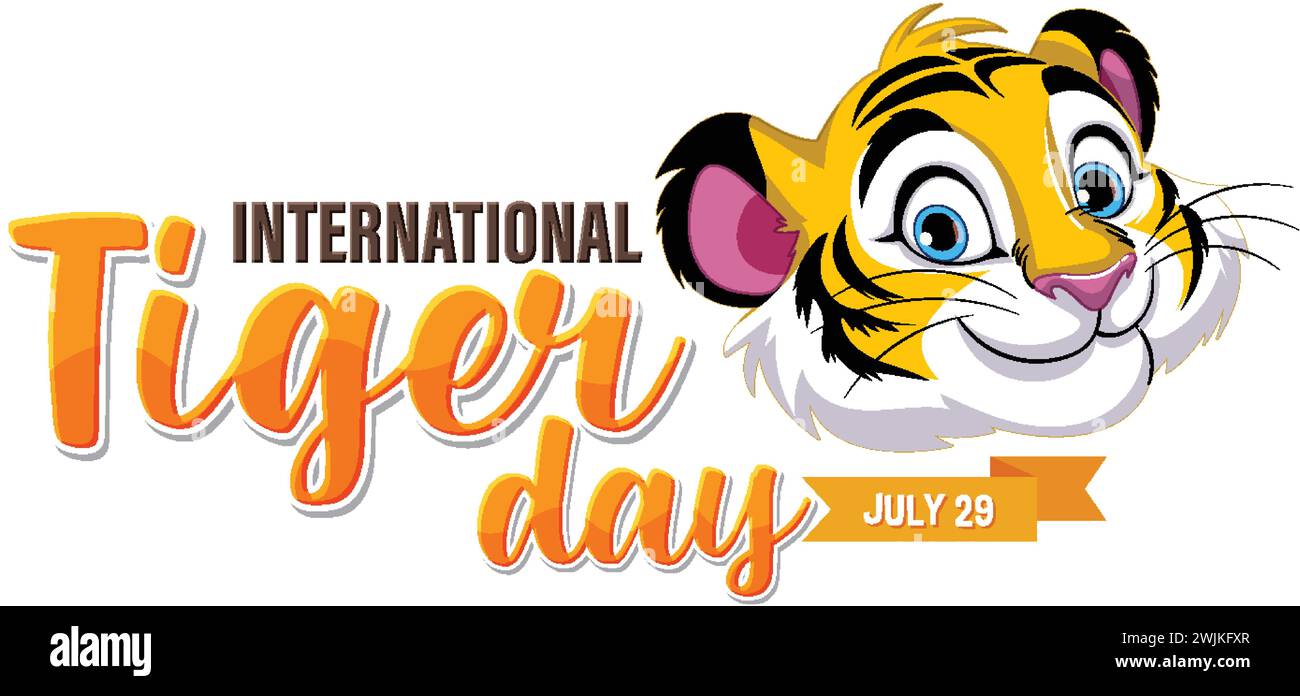 Colorful illustration for International Tiger Day event Stock Vector