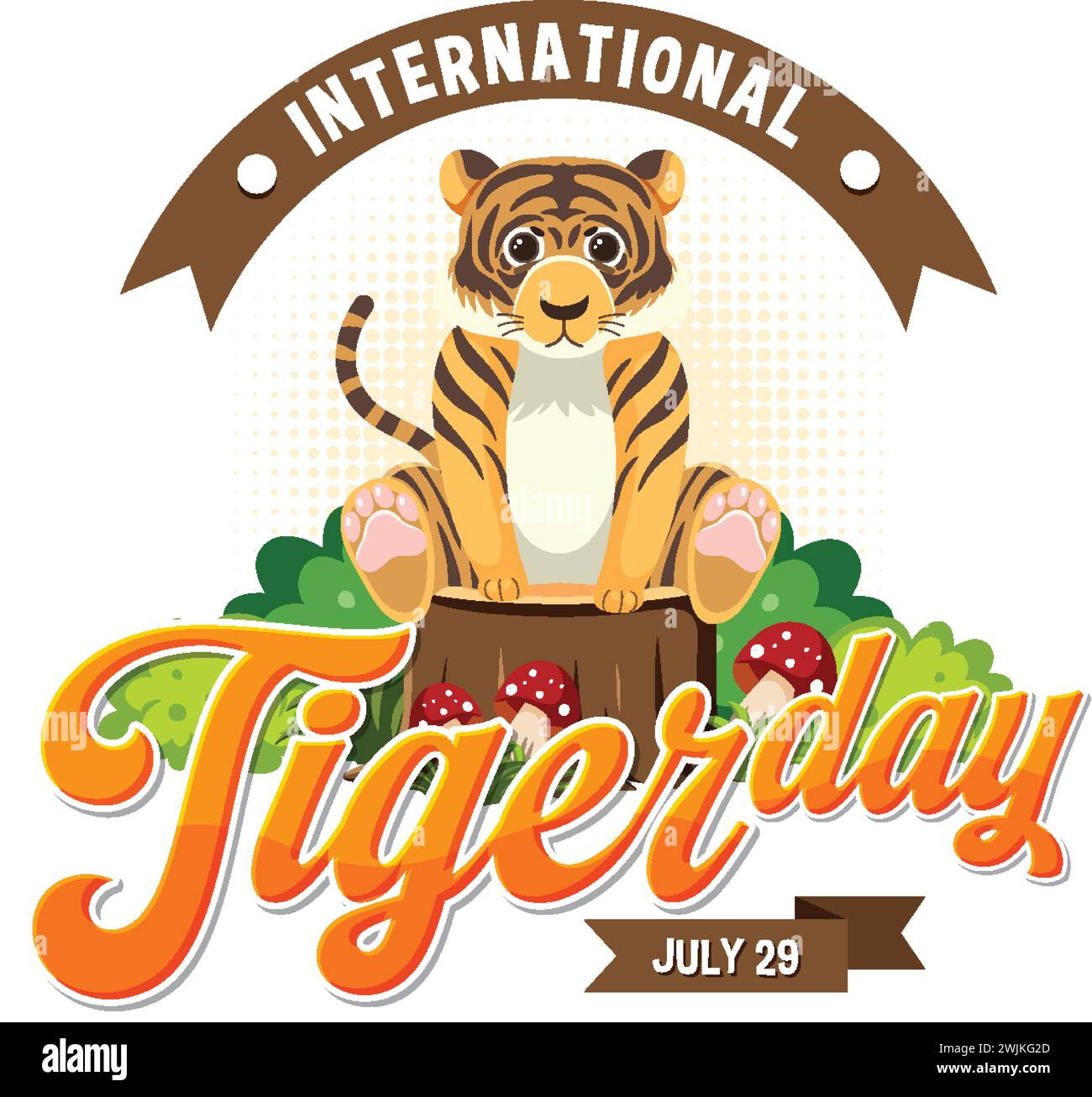 Colorful illustration for International Tiger Day event Stock Vector