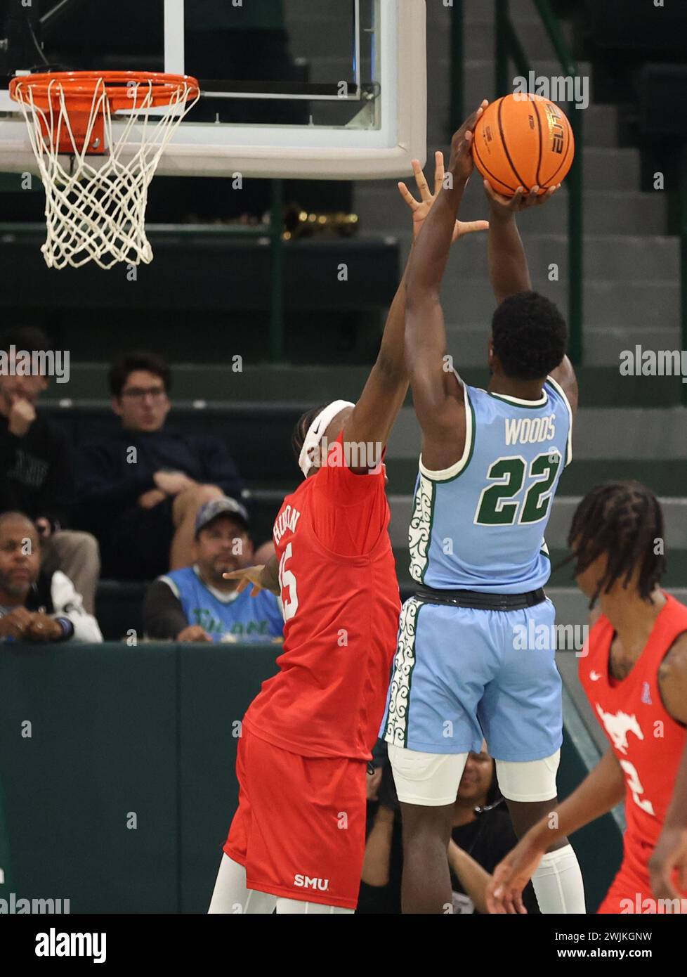 New Orleans, USA. 15th Feb, 2024. Tulane Green Wave guard Asher Woods
