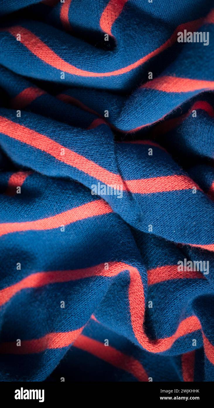Red and blue stripes cotton fabric Stock Photo - Alamy