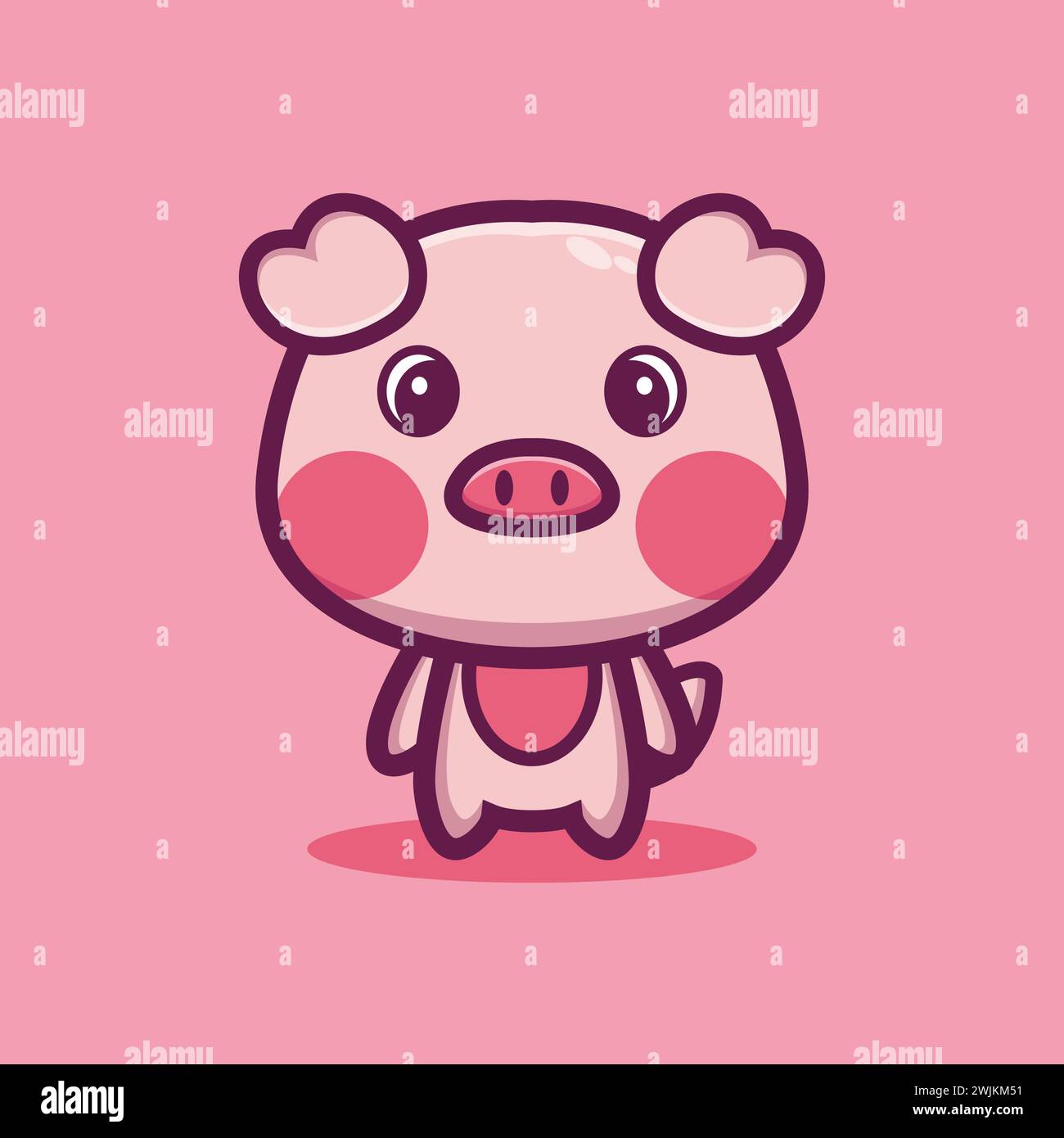 art illustration design concept mascot symbol icon animal of pig hog