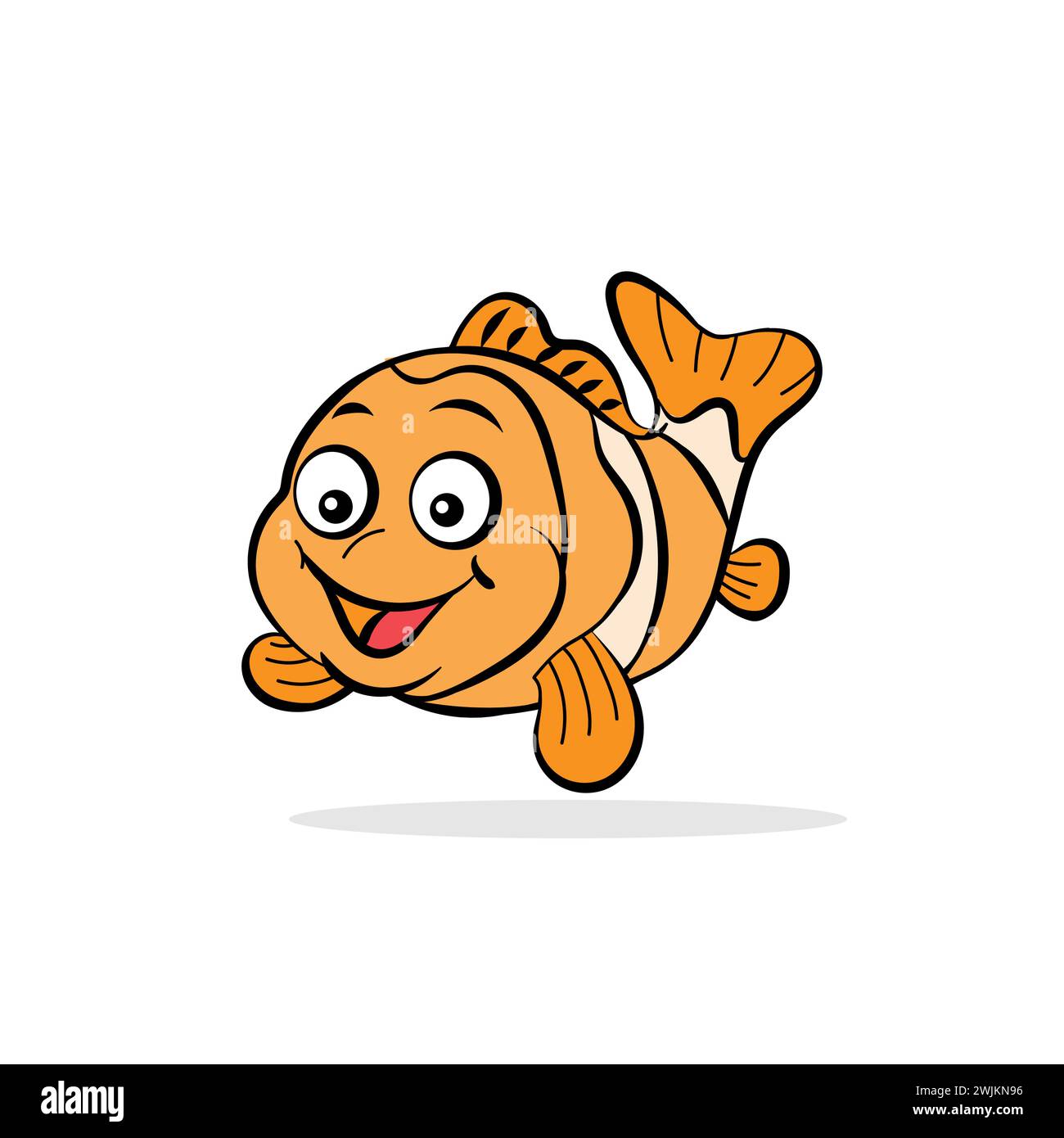 Art illustration design concept symbol icon animals of clown fish Stock Vector