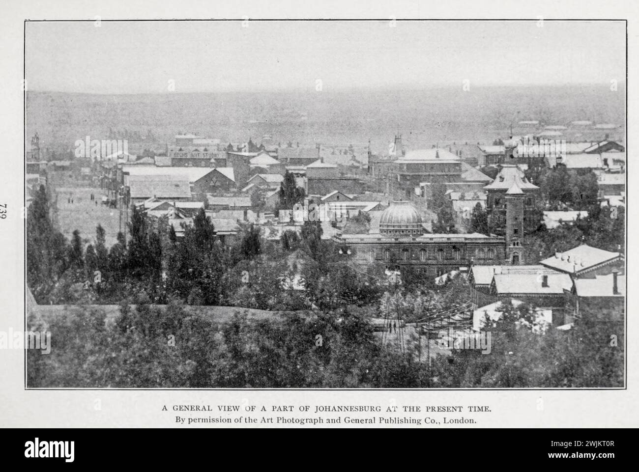 Johannesburg 1895 from the Article THE GOLD MINES OF THE WITWATERSRAND, SOUTH AFRICA. By John Hays Hammond. Part 1: THEIR RAPID DEVELOPMENT, AND THE GEOLOGY OF THE REGION. from The Engineering Magazine Devoted to Industrial Progress Volume XIV October 1897 - March 1898 The Engineering Magazine Co Stock Photo