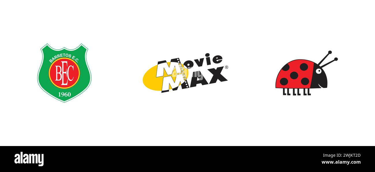 Gaston, Barretos Esporte Clube, Movie Max. Most popular arts and design logo collection. Stock Vector