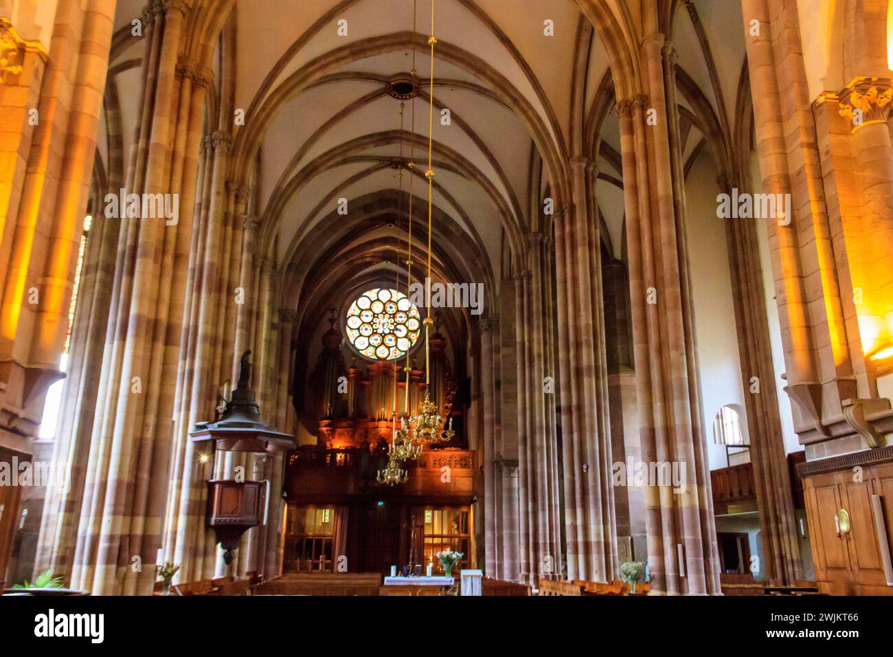 Interior of St. Thomas church in Strasbourg, France Stock Photo
