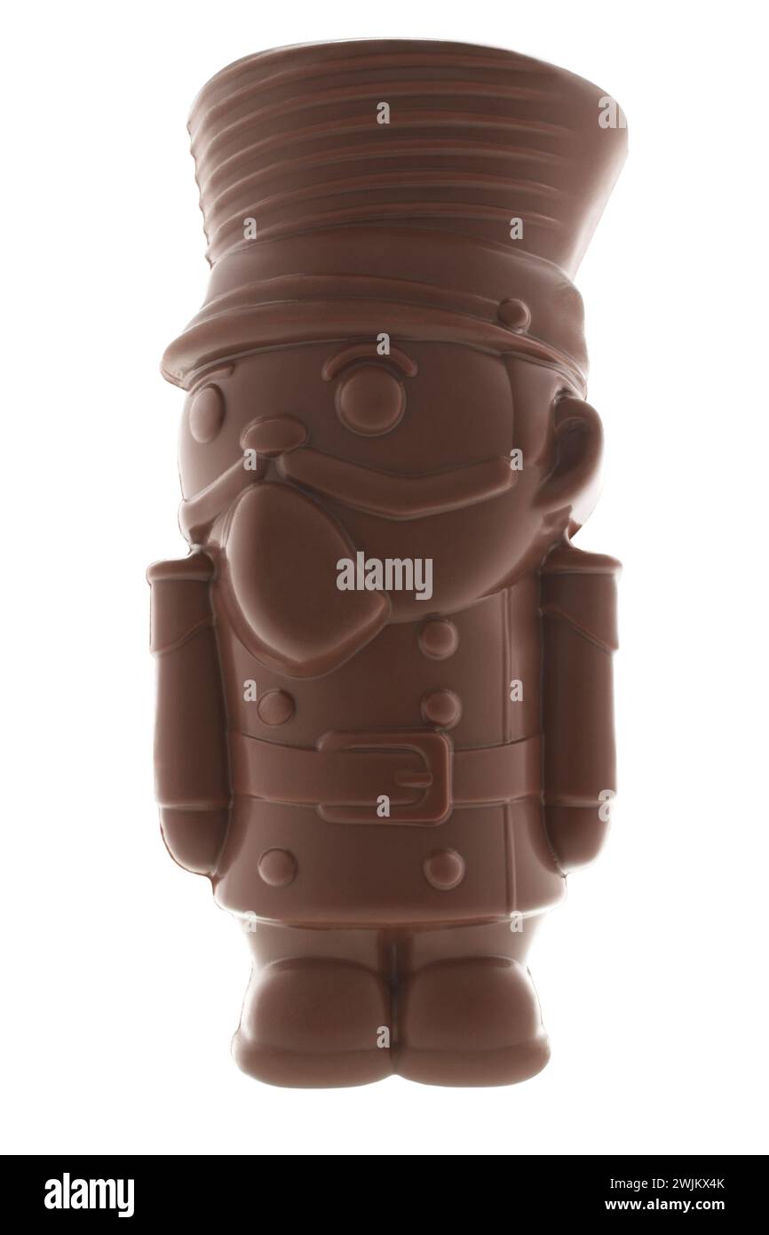 Chocolate soldier figurine on white background Stock Photo