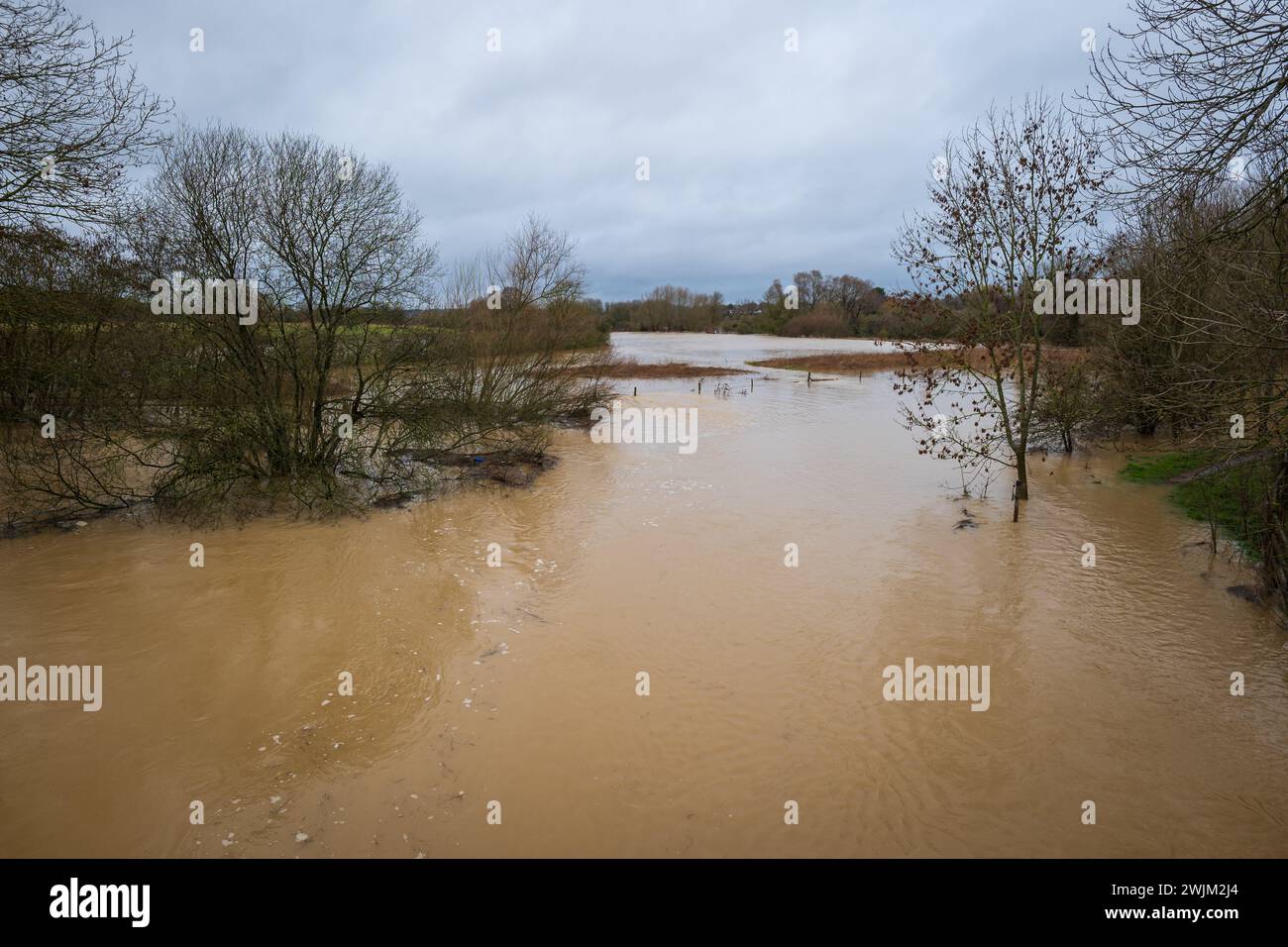 Nene river flooding during heavy rains in Northampton England UK Stock ...