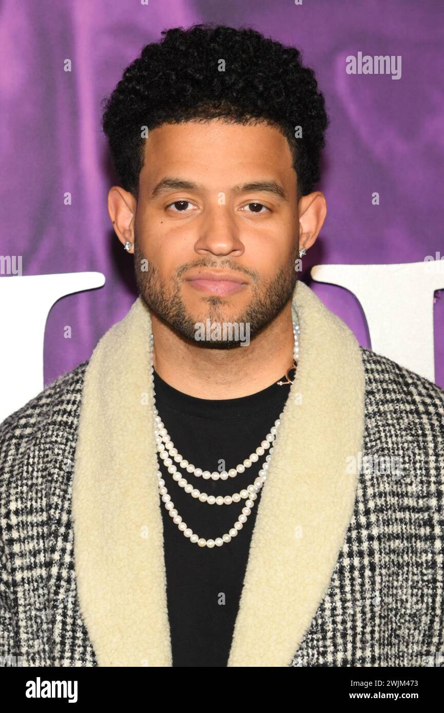 Armani Ortiz attending Tyler Perry's Mea Culpa film premiere at the Paris Theater in New York, NY on February 15, 2024. (Photo by Efren Landaos/Sipa USA) Stock Photo