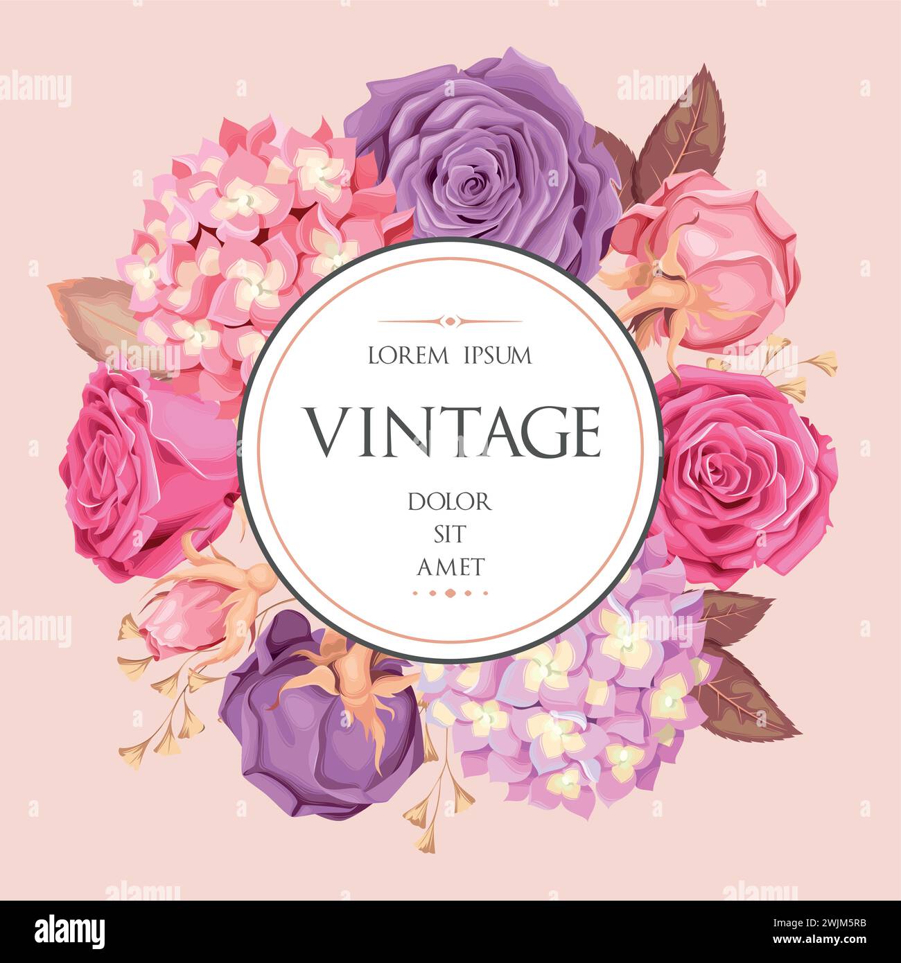 Vintage wedding invitation Stock Vector