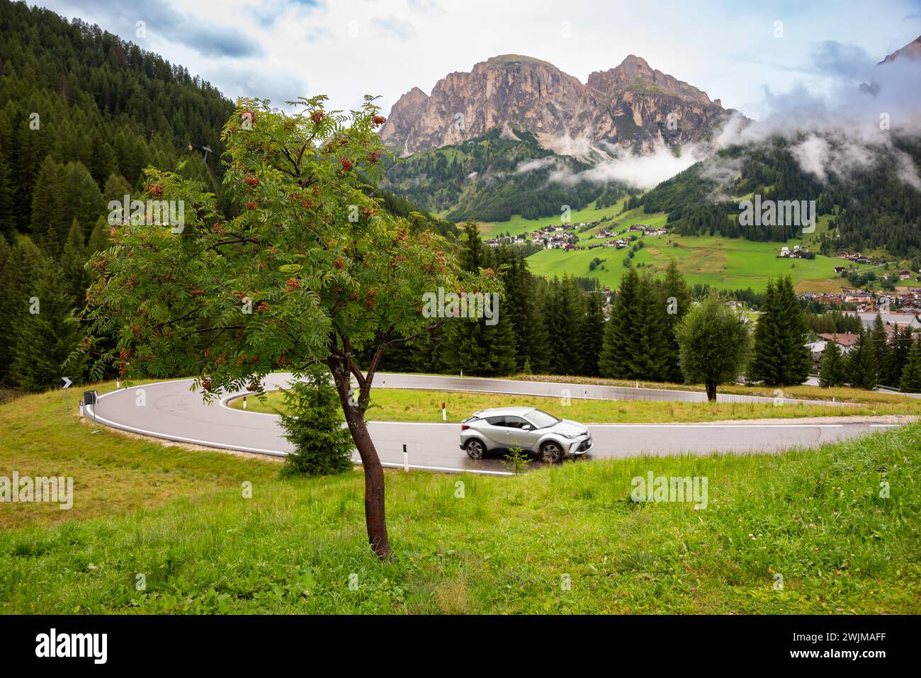Mountain road in Dolomite alps for scenic drive Stock Photo - Alamy