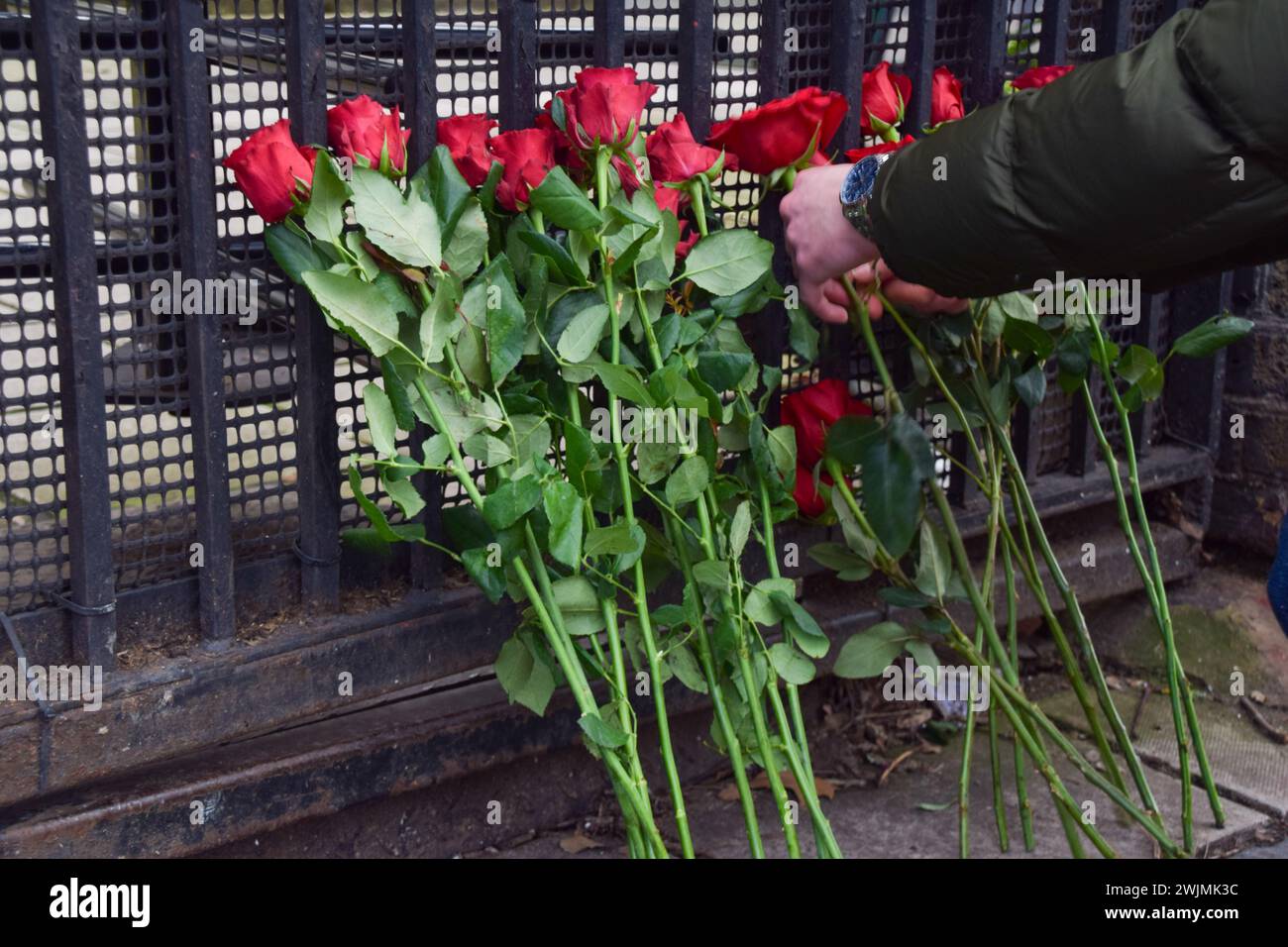 London, UK. 16th February 2024. Supporters of Alexei Navalny leave