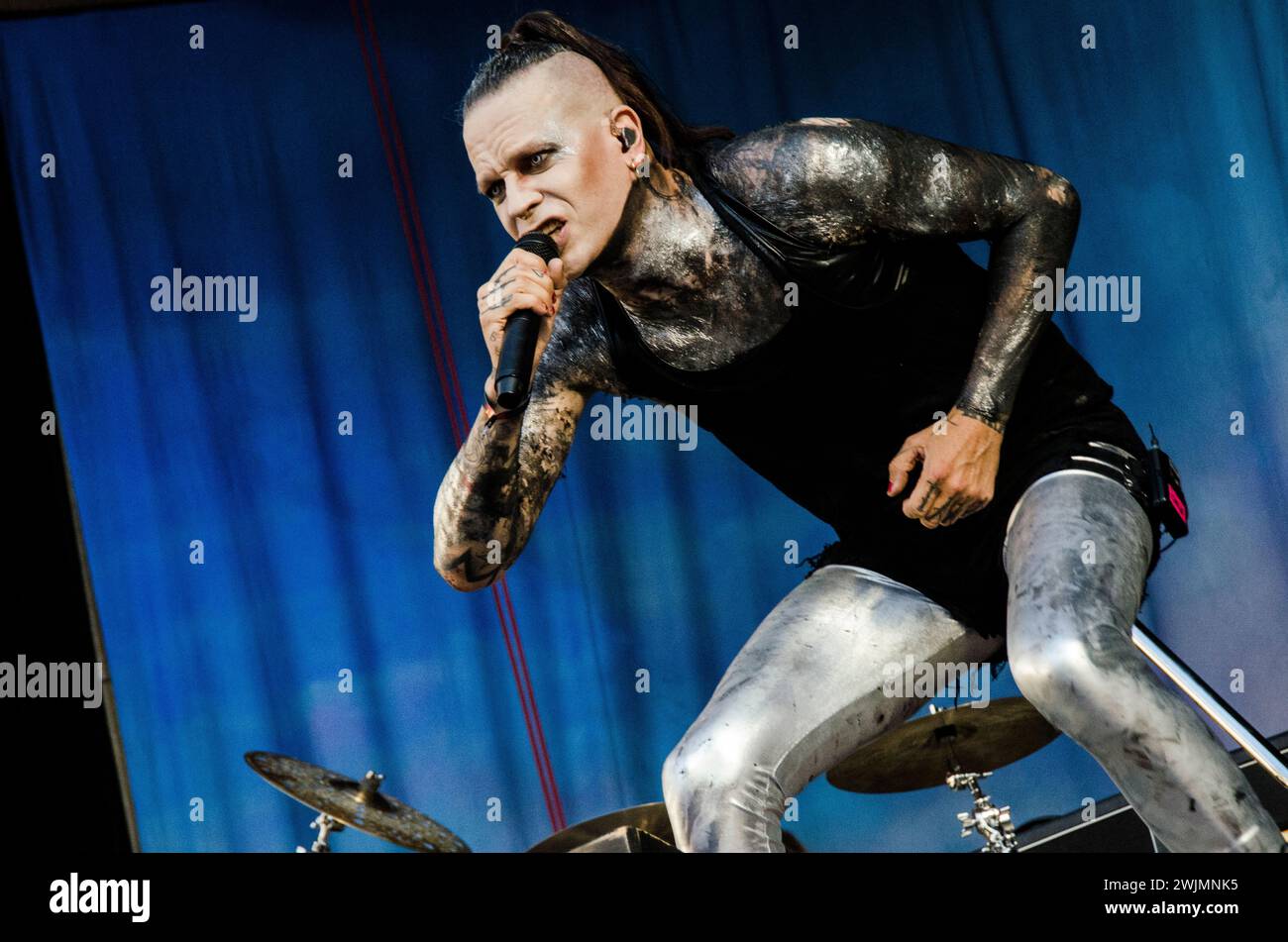 Chris Harms of Lord of the Lost performing at Athens Olympic Stadium / Greece, July 2022 Stock Photo