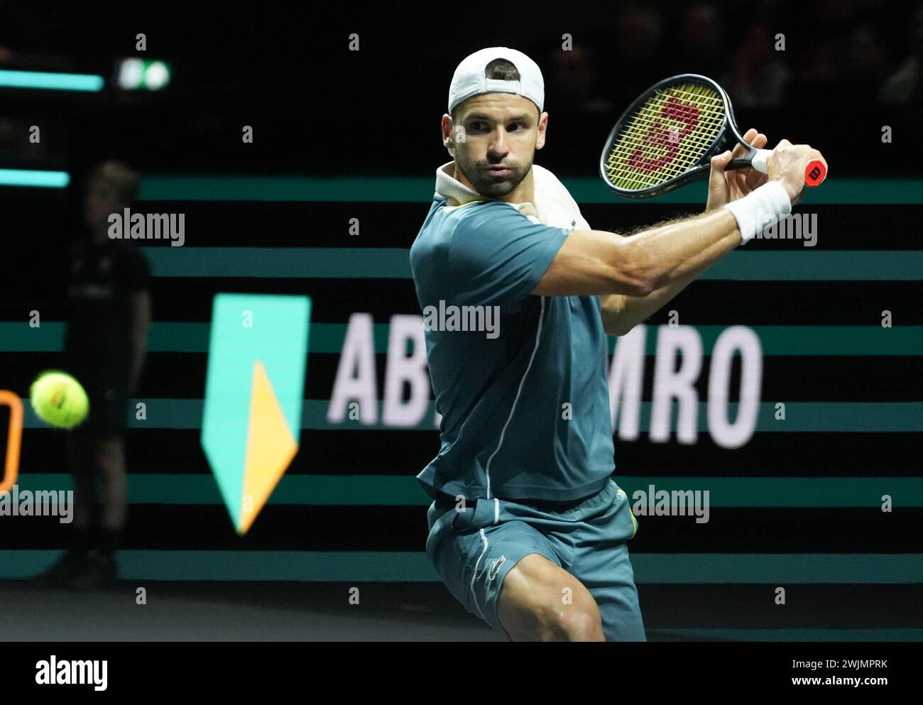 Rotterdam, Pays Bas. 16th Feb, 2024. Grigor Dimitrov of Bulgaria against Alexander Shevchenko of Kazakhstan, quarter-final during the ABN Amro Open 2024, ATP 500 tennis tournament on February 16, 2024 in Rotterdam, Netherlands - Photo Laurent Lairys /DPPI Credit: DPPI Media/Alamy Live News Stock Photo