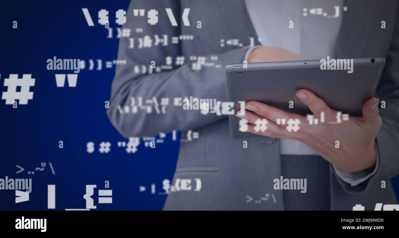 Image of digital interface with icons and data processing Stock Photo ...