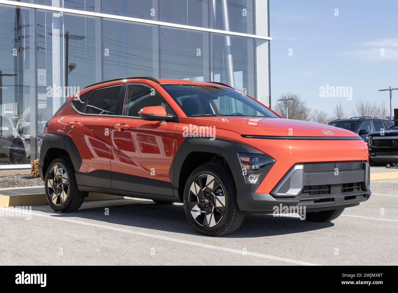 Indianapolis - February 11, 2024: Hyundai Kona SEL display at a ...