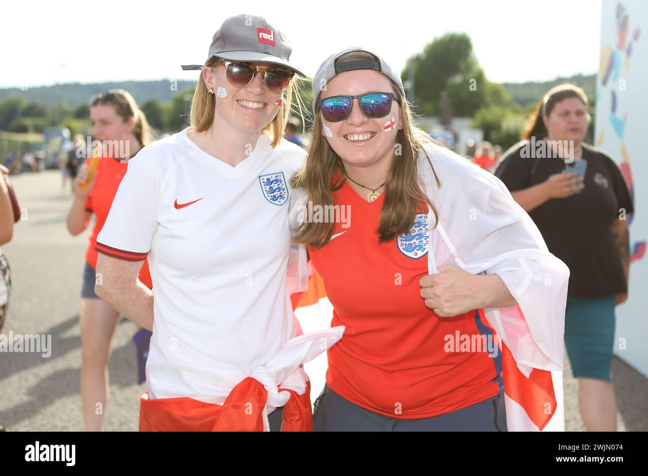 Fans before England v Norway UEFA Womens Euro Brighton Community Stadium (Amex Stadium) 11 July 2022 Stock Photo