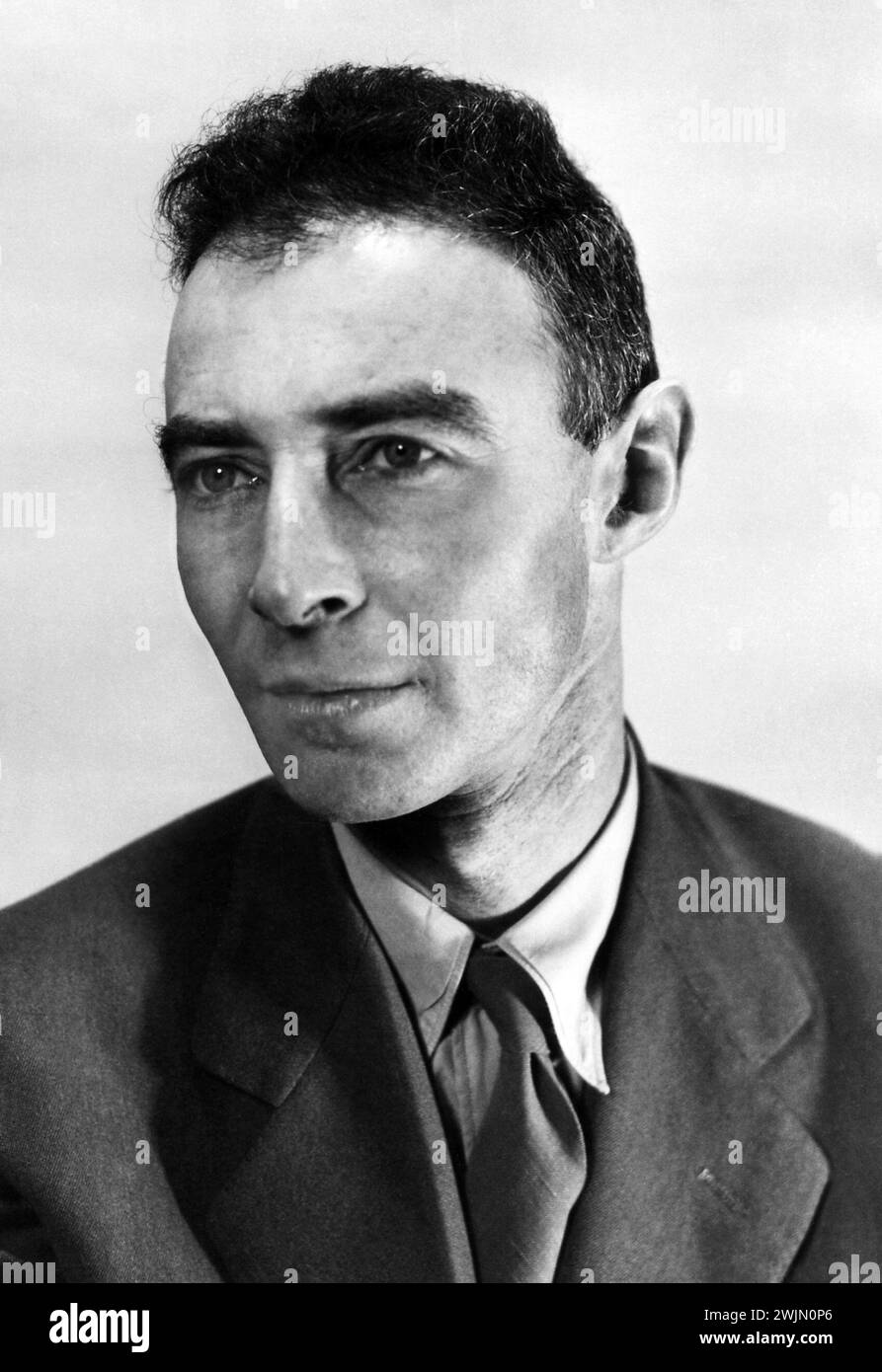 Portrait of  J. Robert Oppenheimer 1944 - the inventor of the Atomic Bomb Stock Photo