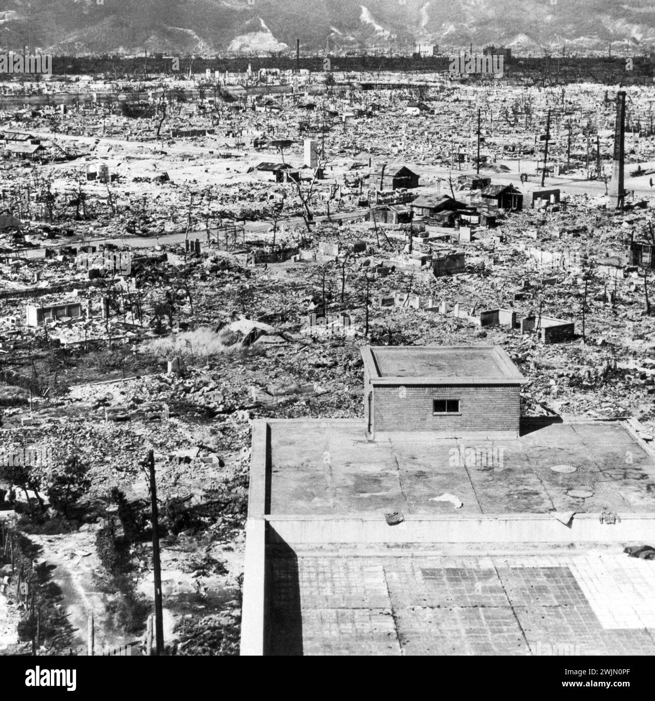 Atomic Effects - Hiroshima, Japan – after the bomb, 1940s Stock Photo