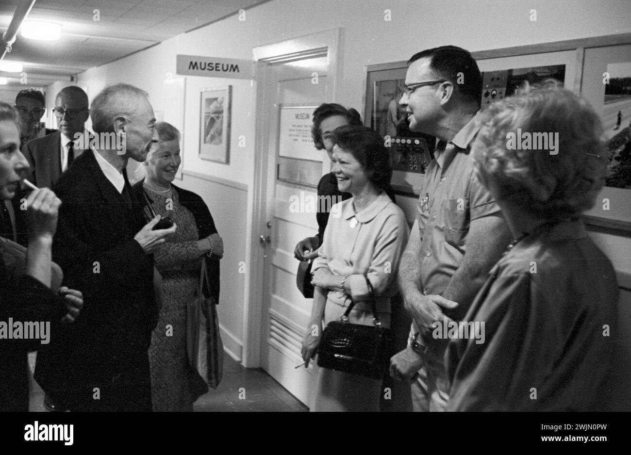 J. Robert Oppenheimer visiting Los Alamos National Laboratory museum