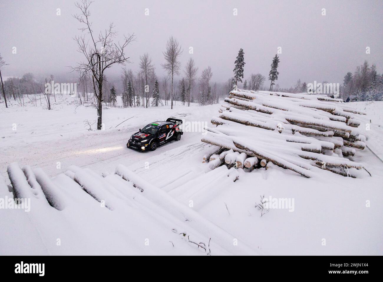 Umea, Sweden - 16/02/2024, 33 EVANS Elfyn, MARTIN Scott, Toyota GR Yaris Rally1, action during the Rally, Sweden. , . WRC World Rally Car Championship, from February 15 to 18, 2024 at Umea, Sweden - Photo Nikos Katikis/DPPI Credit: DPPI Media/Alamy Live News Stock Photo