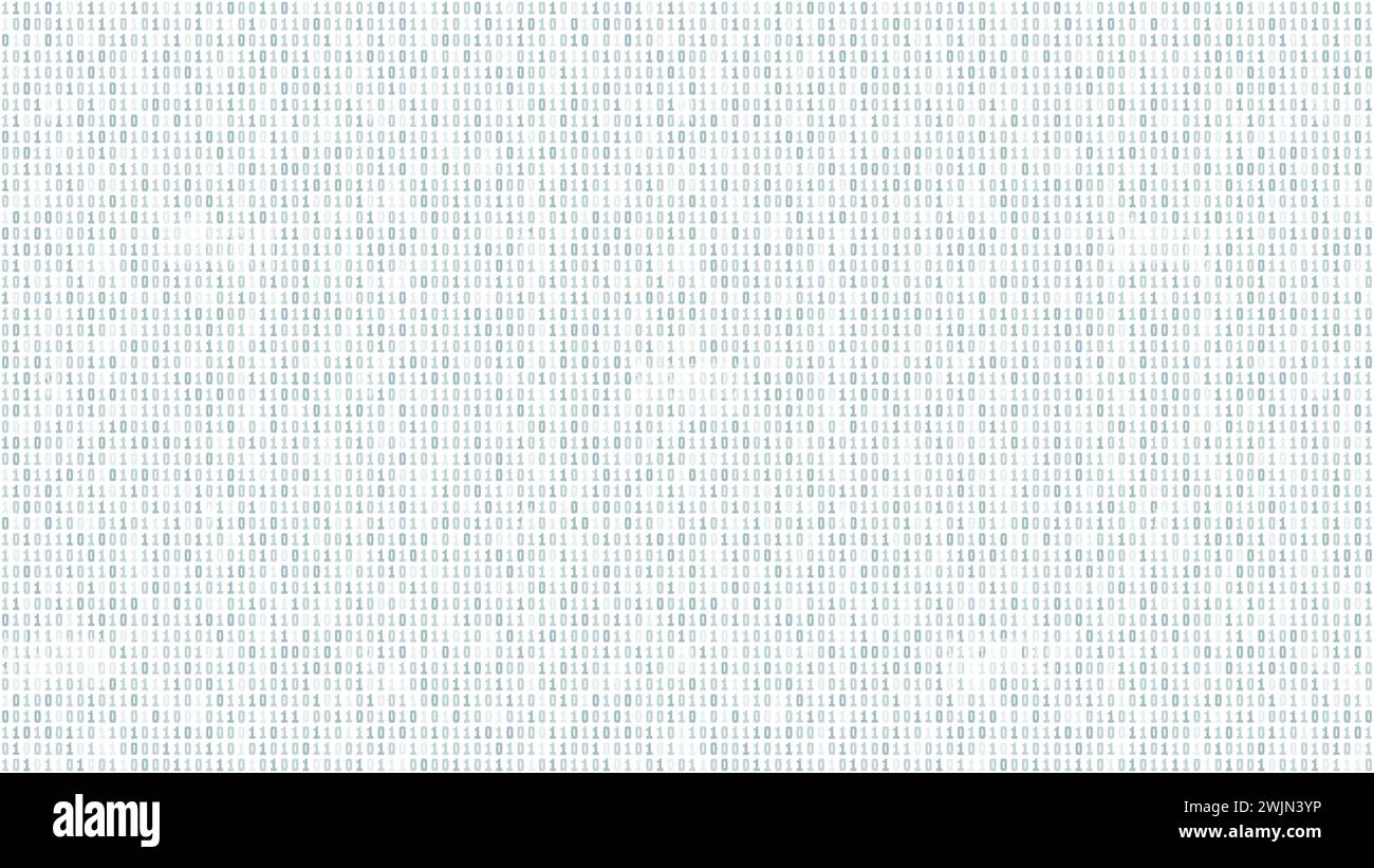 Computer data pattern. Binary code seamless vector background. Zero one binary blue texture. Stock Vector