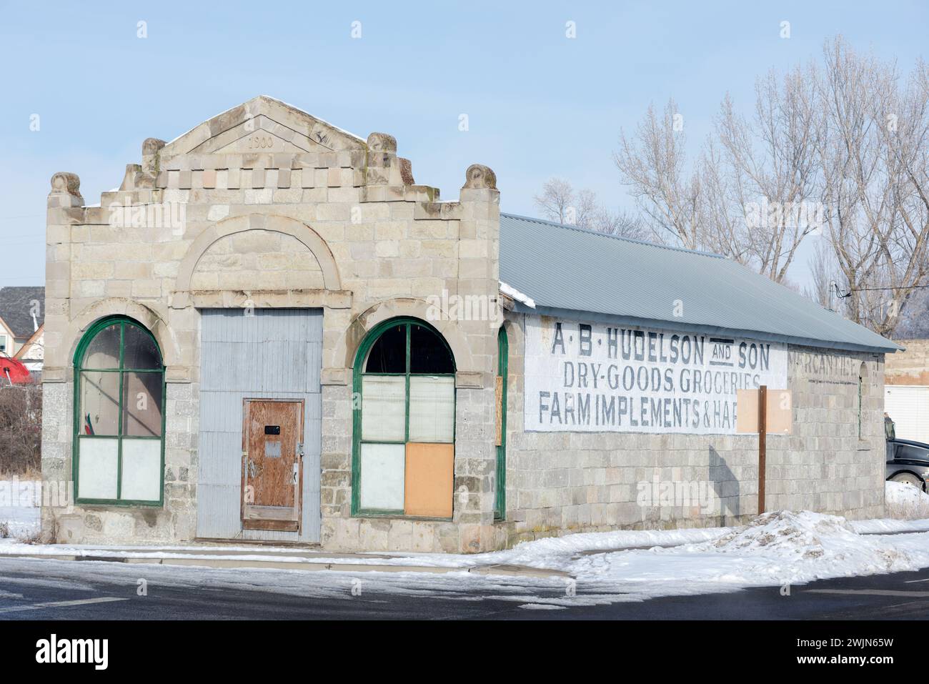 Historic building in North Powder, Oregon Stock Photo Alamy