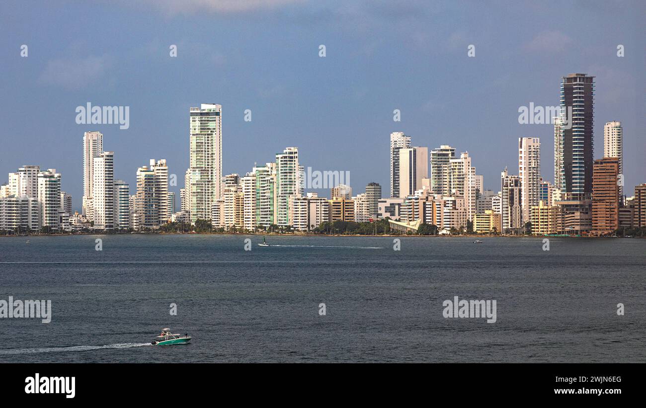 High rise coastal apartment buildings on the Caribbean coast of