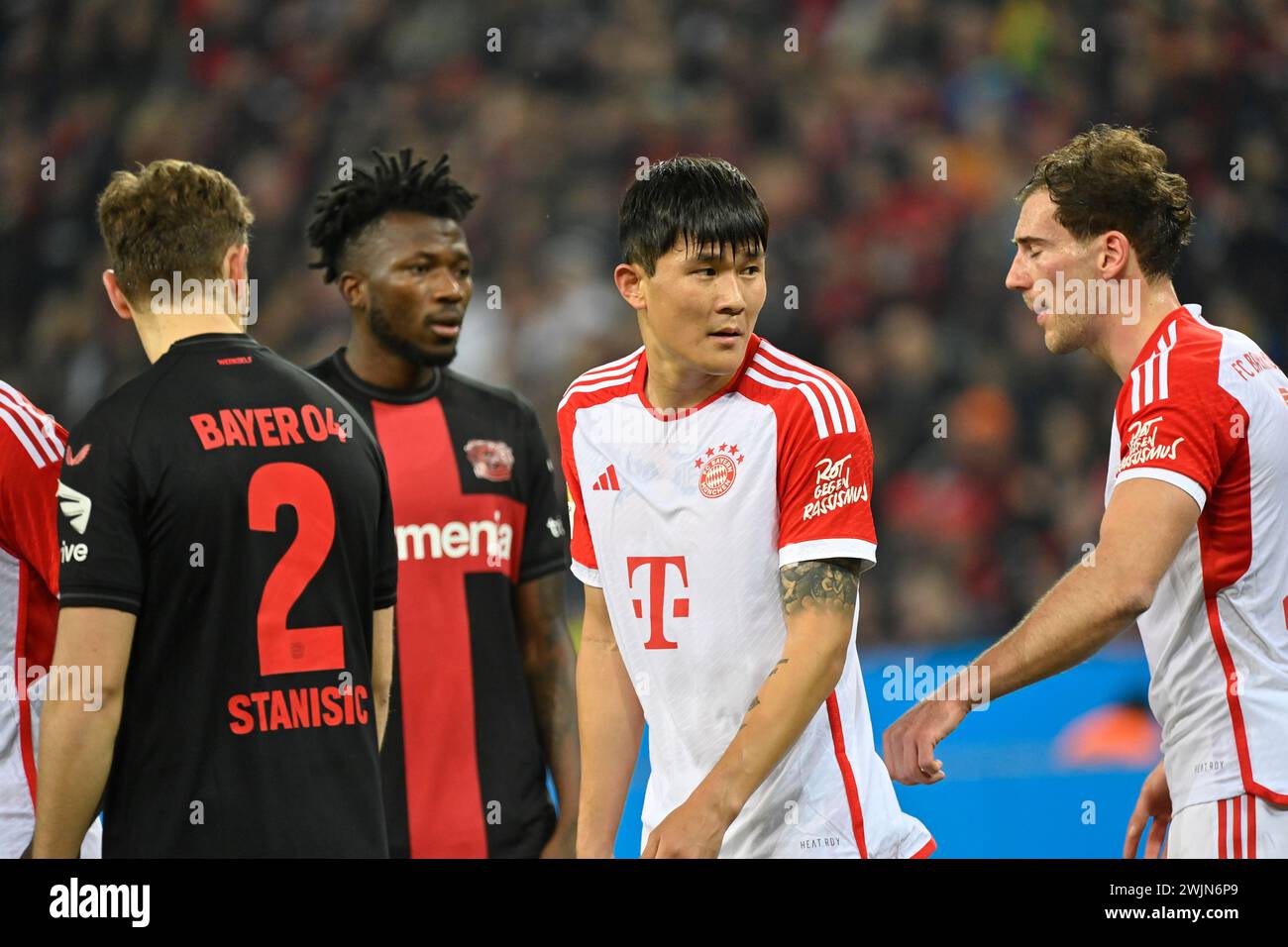 Leverkusen, Germany. 10th Feb, 2024. LEVERKUSEN, GERMANY, 10. February 2024; 3 Minjae KIM during the Bundesliga football match between Bayer 04 Leverkusen and FC Bayern München at BayArena on 10. February 2024 in Leverkusen, Germany. ( picture Jerry ANDRE/ATP images ) (ANDRE Jerry /ATP/SPP) Credit: SPP Sport Press Photo. /Alamy Live News Stock Photo