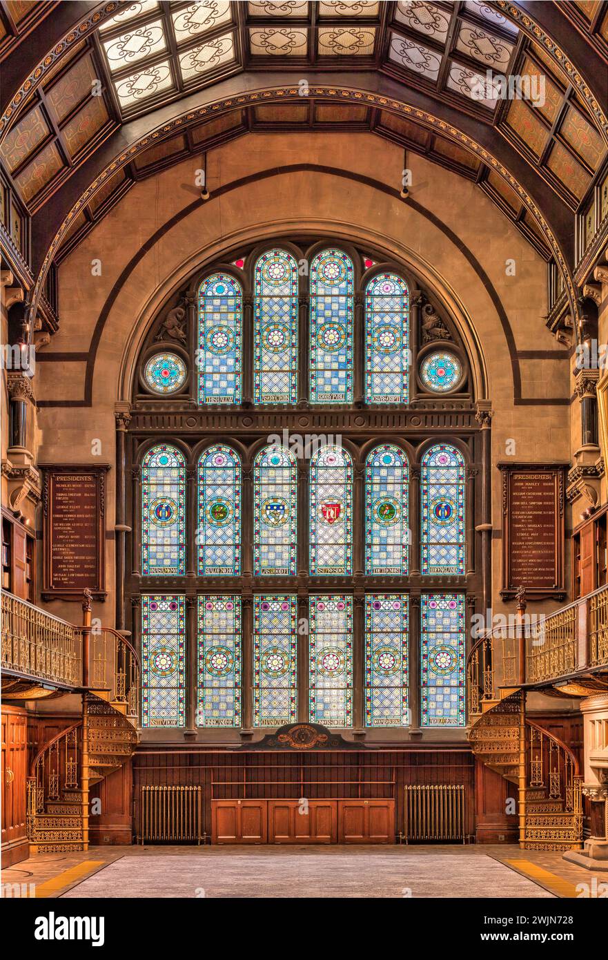 Internal view of the Wood Hall in Neville Hall in The Common Room of the Great North ion Westgate Road n Newcastle upon Tyne Stock Photo