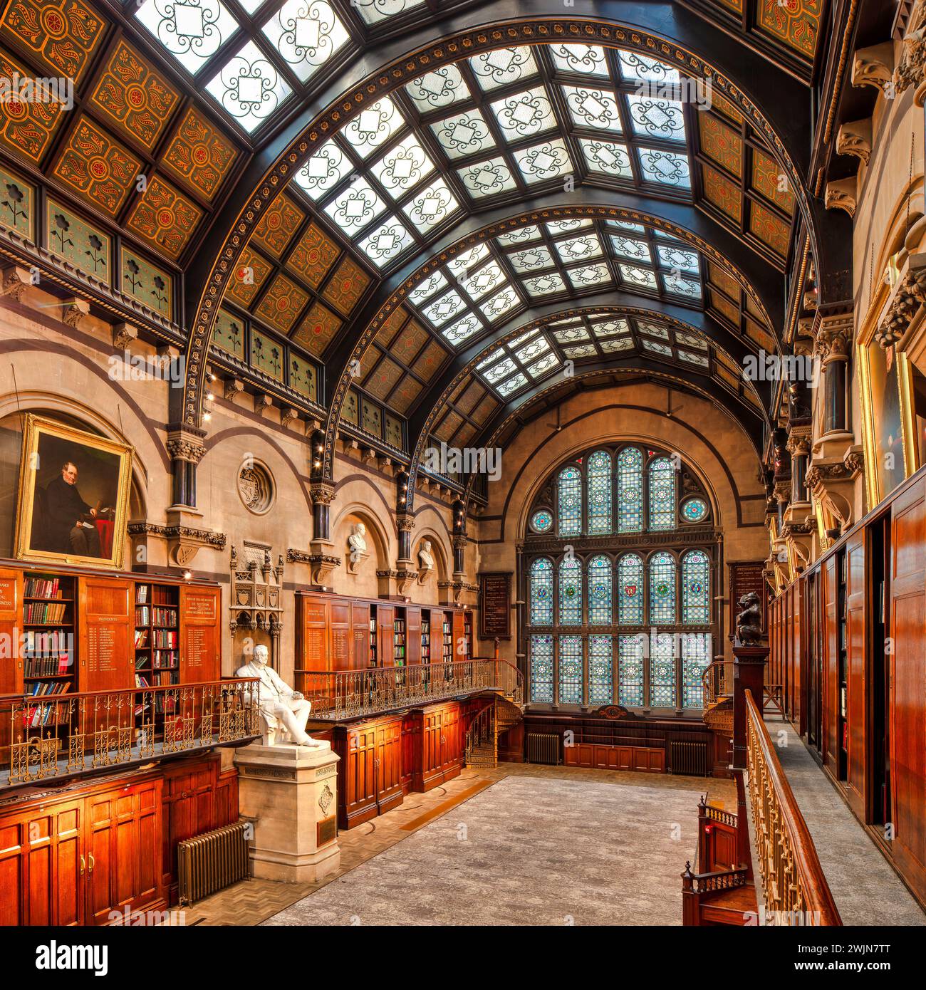 Internal view of the Wood Hall in Neville Hall in The Common Room of the Great North ion Westgate Road n Newcastle upon Tyne Stock Photo