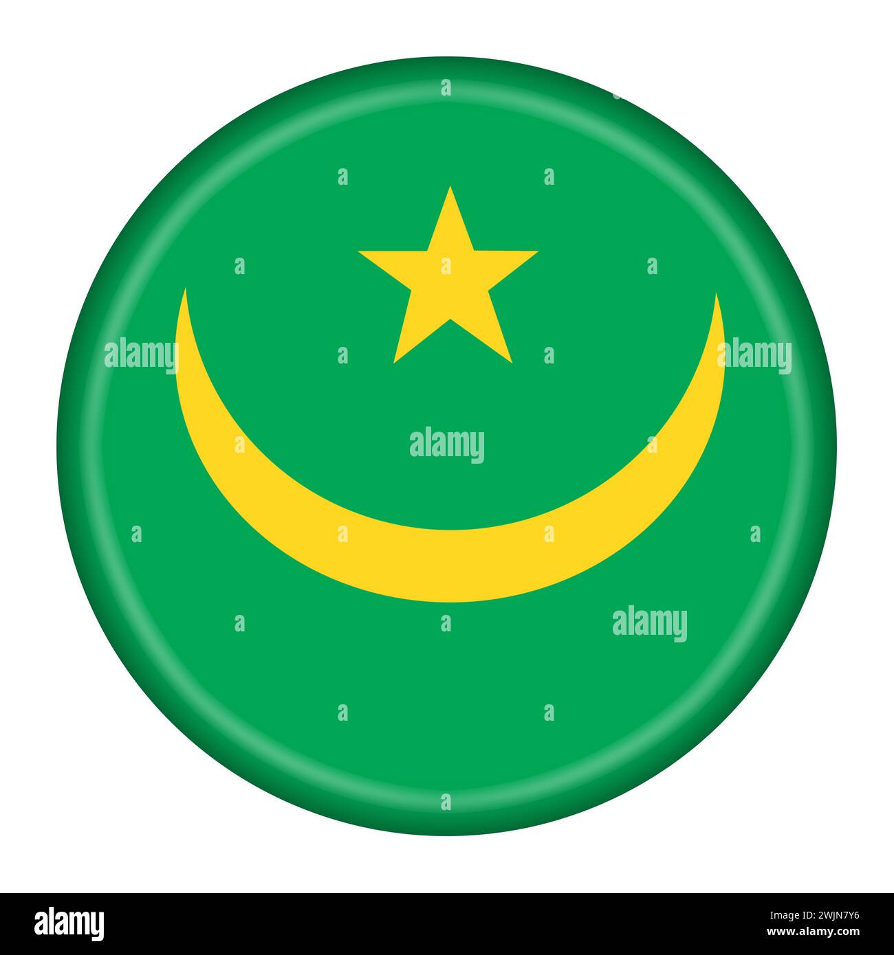 Mauritania flag button 3d illustration with clipping path Stock Photo ...