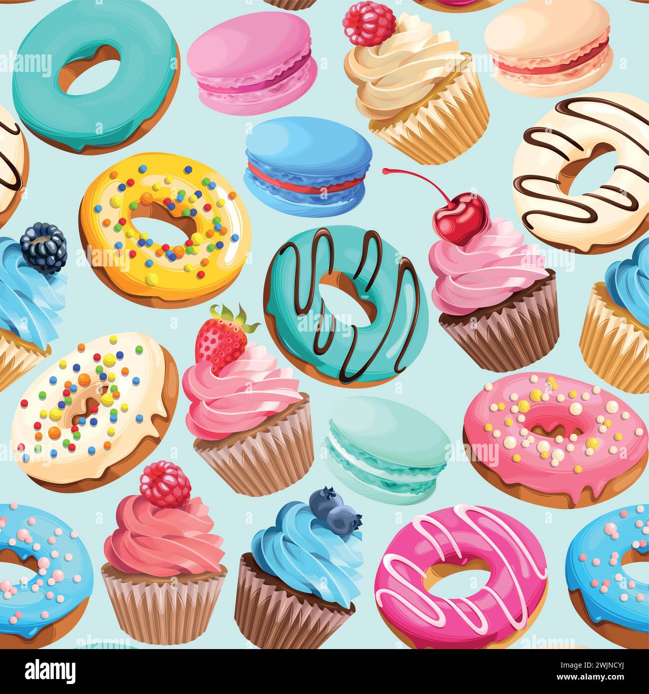 Seamless pattern with sweets Stock Vector Image & Art - Alamy