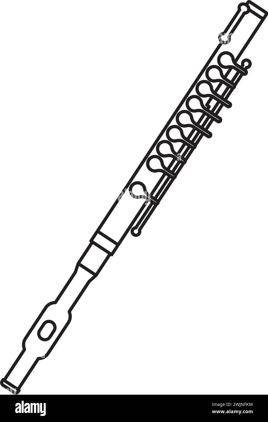 Isolated flute musical instrument icon Flat design Vector Stock Vector ...