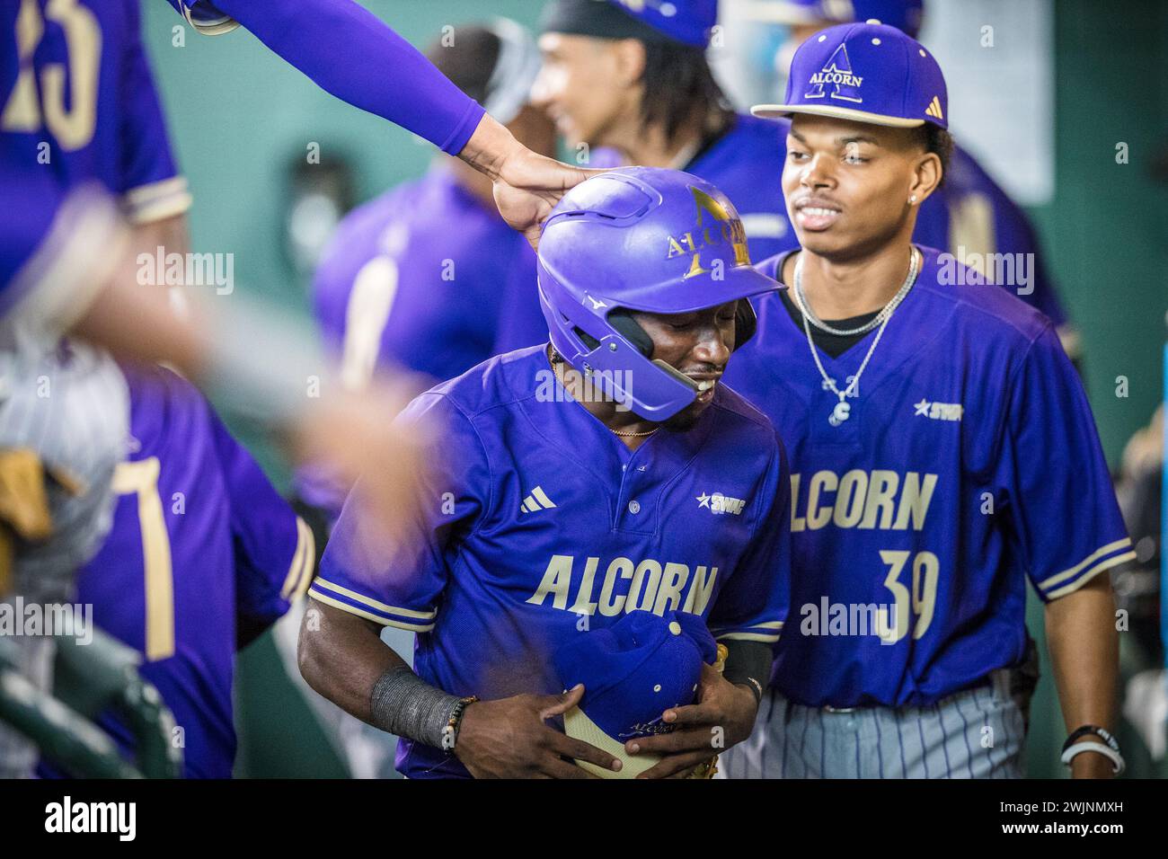 Houston, Texas, USA. 16th Feb, 2024. Alcorn State Braves outfielder