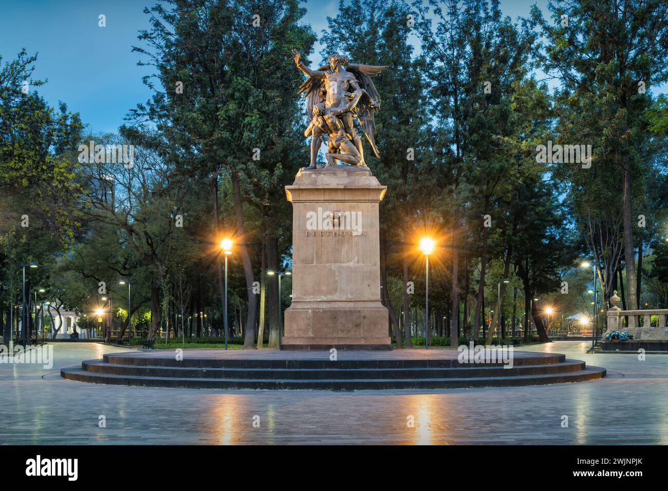Beethoven Monument in Alameda Central park in Mexico City, Mexico. Stock Photo