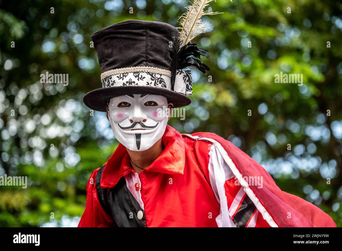 Moko Jumbie's on World Steel Pan Day celebration in Trinidad and Tobago Stock Photo Alamy
