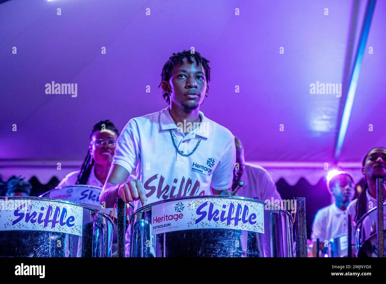 People playing a Steel Pan in World Pan Day celebration in Trinidad and tobago Stock Photo Alamy