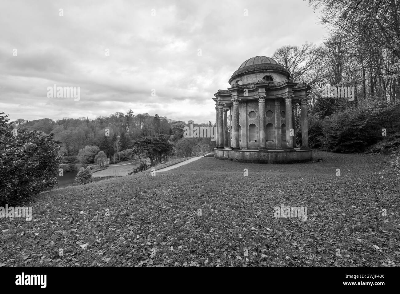 Photo of the Temple Of Apollo in Stourhead Gardens. Stock Photo