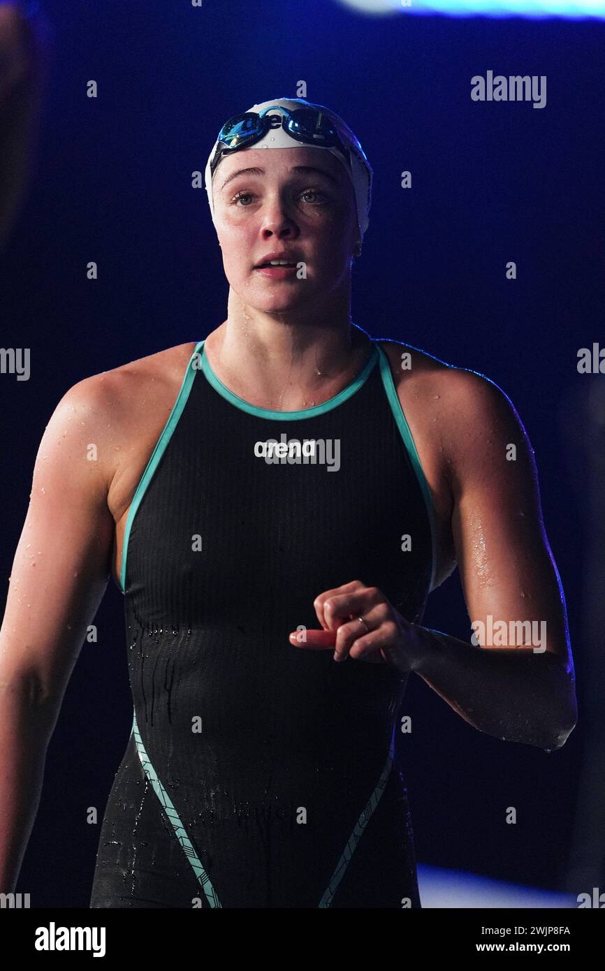 Doha, Qat. 16th Feb, 2025. Erin Gallagher from RSA at World Aquatics