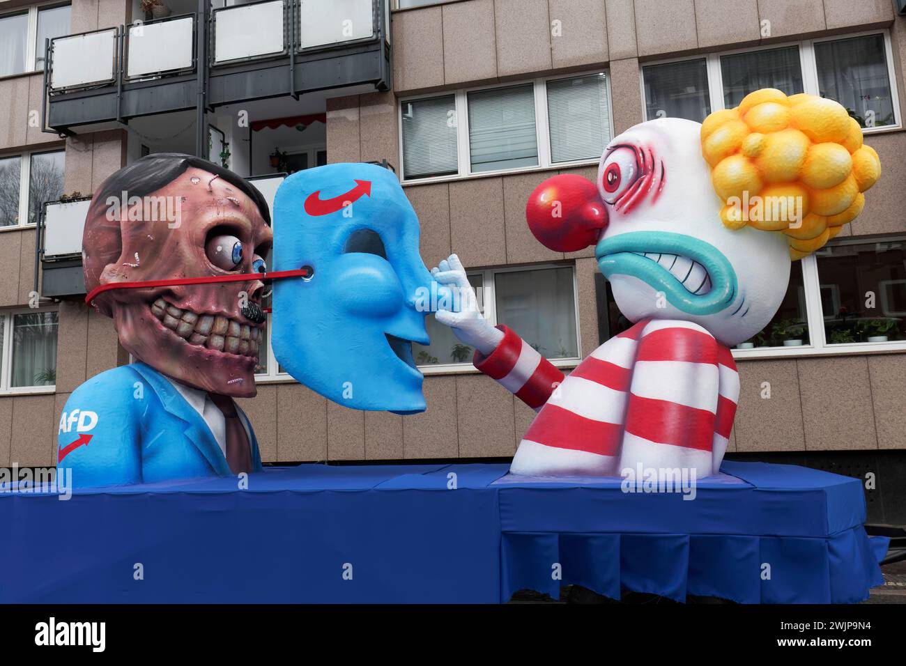 Behind the mask of the AFD is the skull of Hitler, papiermache figures